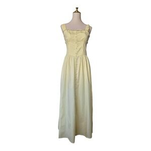 Petal & Pup Bellus Maxi Dress Small Yellow Corset Button Front Adjustable Straps